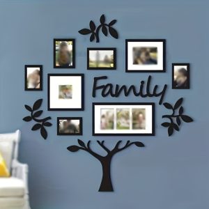 1pcs Black Decorative Photo Background Wall AcrylicStickers  Shape Photo Frame Home Home  For HouseBed Creative Collage Decals  Photo Frame Decoration